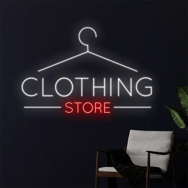 

Clothing Store Clothes Hangers Led Sign, Wardrobe Hanger Neon Sign, Laundry Led Light, Clothing Store Fashion Shop Wall Decor