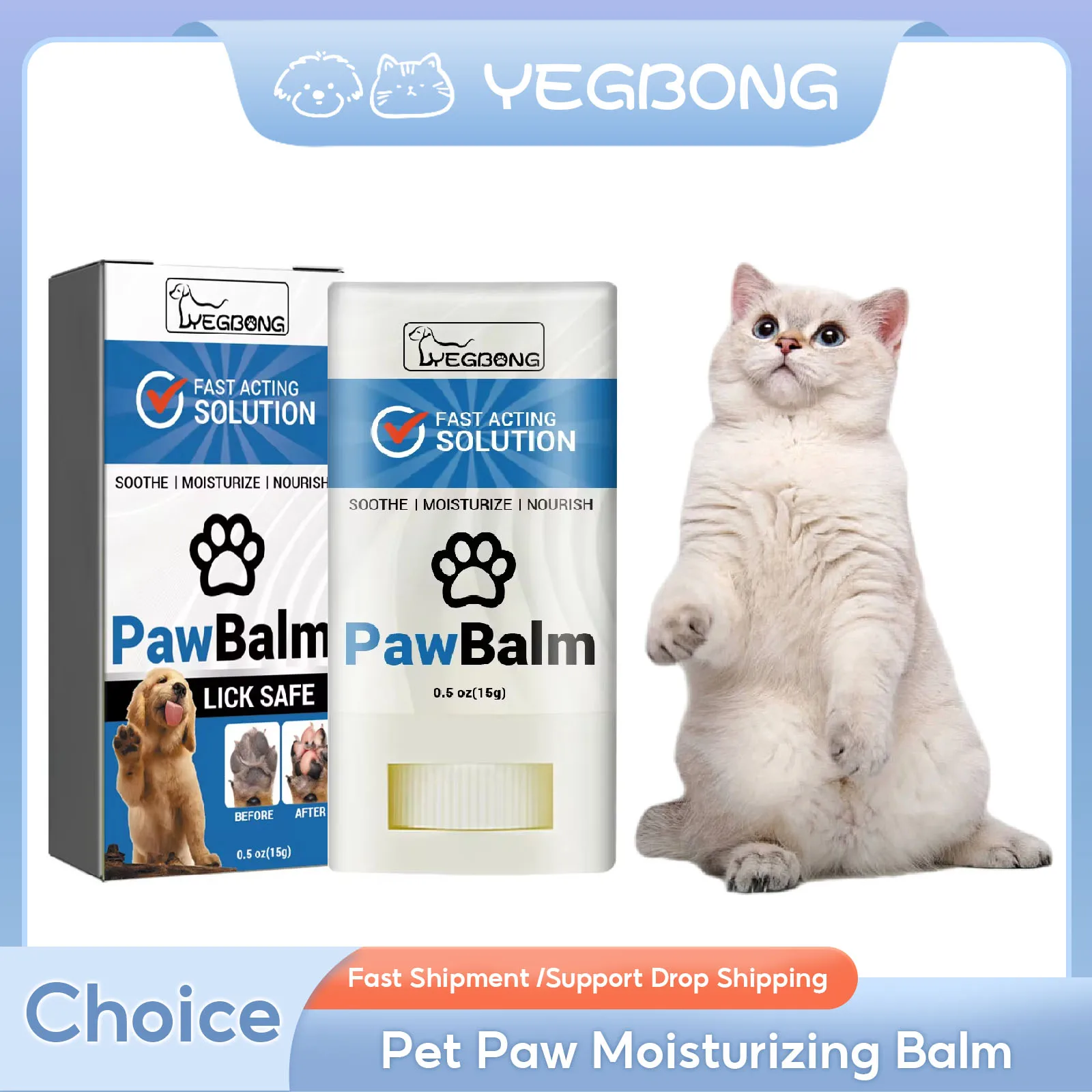 

Dog Paw Balm Moisturizing Foot Pad Dry Cracked Paw Repair Claw Protection Wax Soothing Butter Elbow Safe Pet Foot Care Ointment