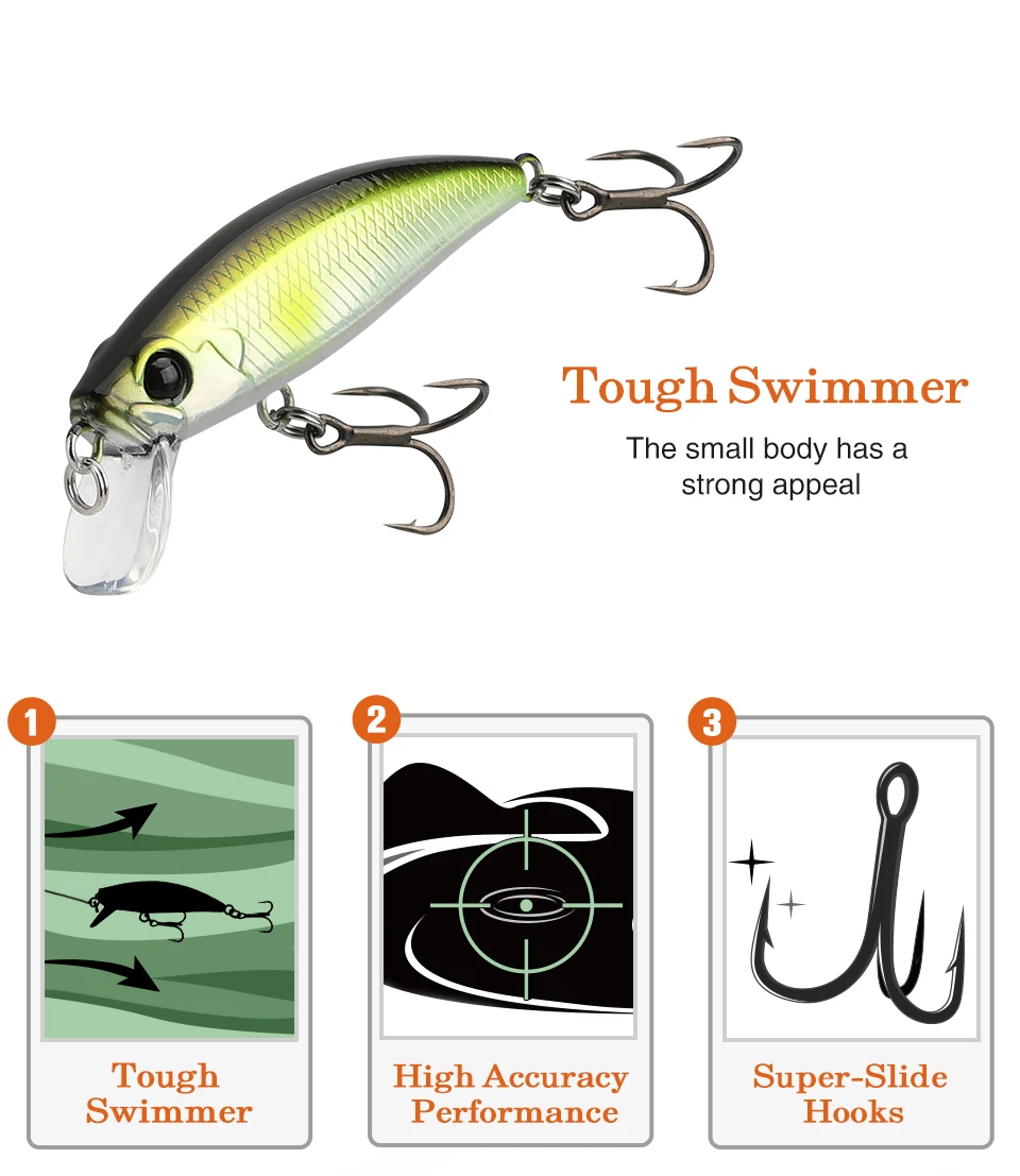 TSURINOYA Intruder 51S Sinking Minnow Stream Fishing Lure 51mm 5,8g Künstlicher Hartköder für Forellen, Ajing, Jerkbait, Flussköder – Detail 24