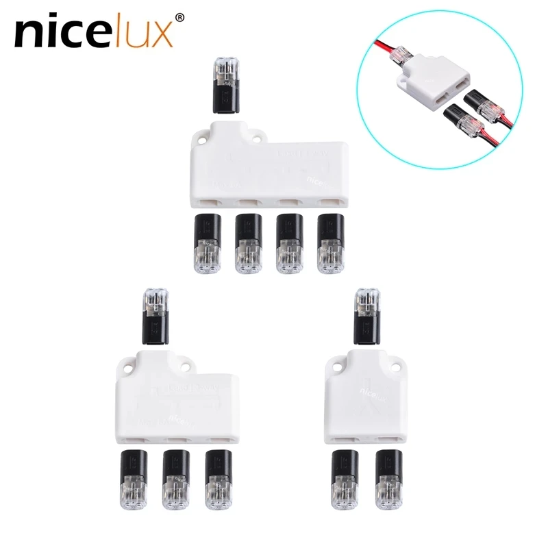 Connector Junction Box Power Distributor Box for LED Electrical Audio Auto Moto System 22-20AWG Wire Cable 1x Splitter + 3x 2pin