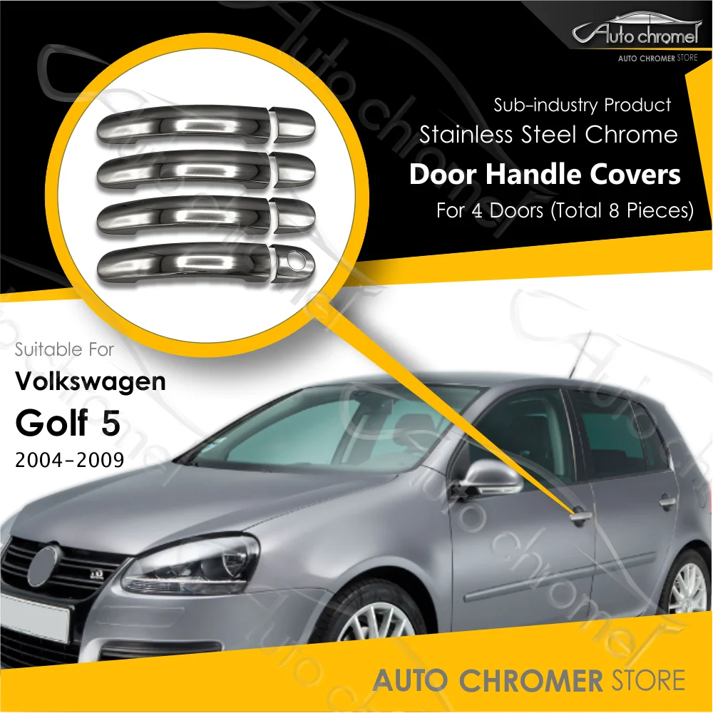 For VW Golf 5 2004 - 2009 Door Handle Covers Premium Quality, Car Accessories, Automobile Parts Upgrading Vehicle FSI TDI,