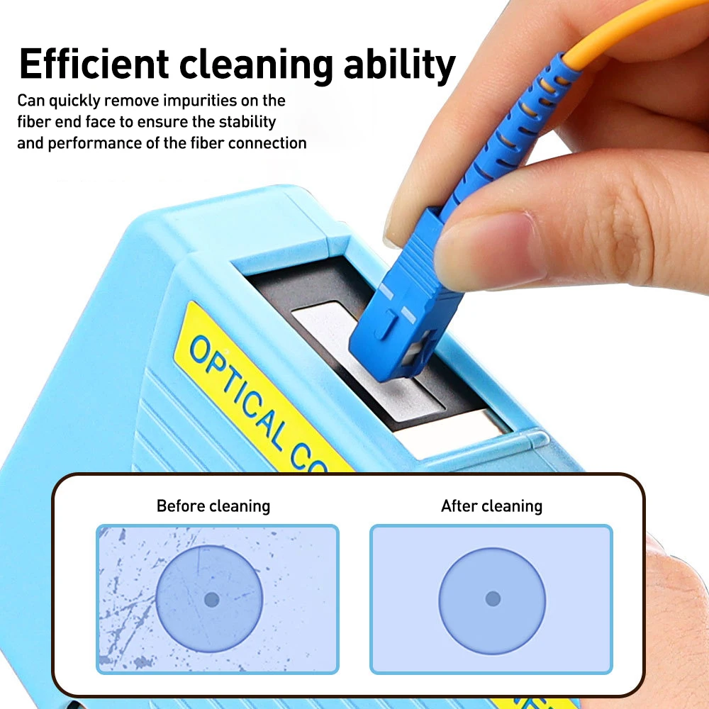 خراطيش استبدال ZoeRax لصندوق تنظيف الوجه من الألياف منظف ضفيرة لكاسيت SC/ST/FC وأداة المسح