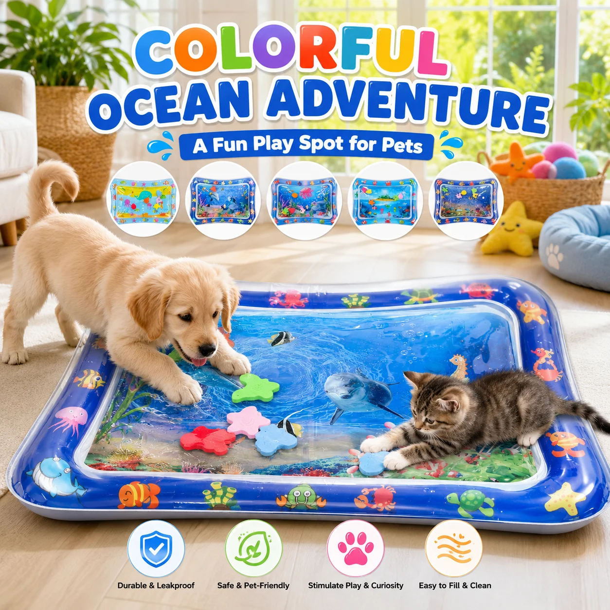 1PC Interactive Pet Water Mat  - огляд і ціна Slip Slide Water Mat