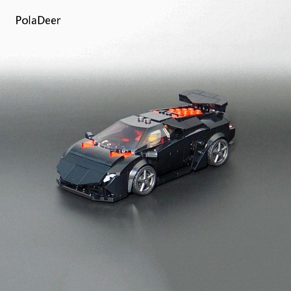  PolaDeer 384PCS MOC Sports Car Sesto Elemento (Black Version) Building Blocks Assembly Model Toy Brick Children's Birthday Gifts 