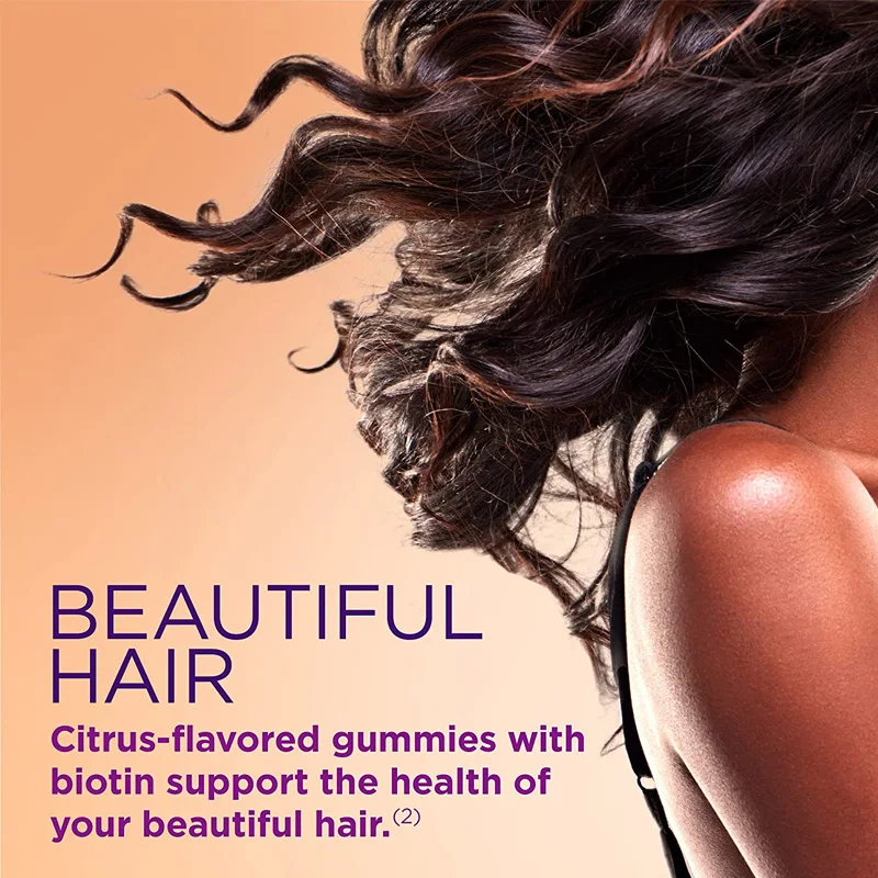 Hair, Skin & Nails Vitamins - Contains Biotin, Collagen - Promotes Hair Growth, Nourishes Skin, Strengthens Nails - 60 Gummies