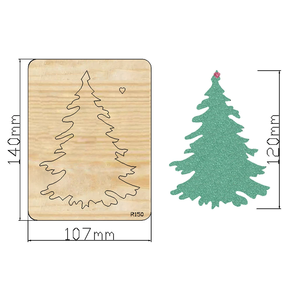 Christmas Tree Wooden Cutting Dies Scrapbooking DECOR HOME DIY Suitable for Market Universal Cutting Machine / R150