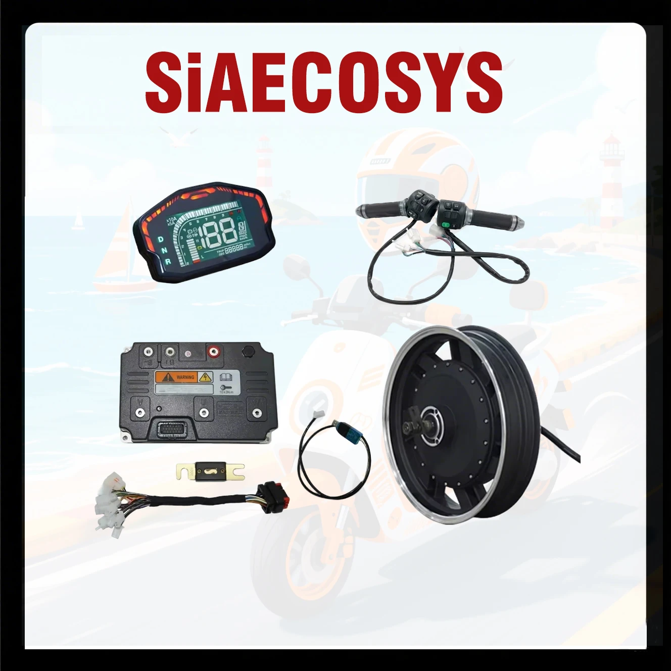 

QS Motor 17x3.5inch V4 8000W Hub Motor & EM260SP Controller Kit 72V 120KPH Power Train for Heavy-Duty E-Motorcycle