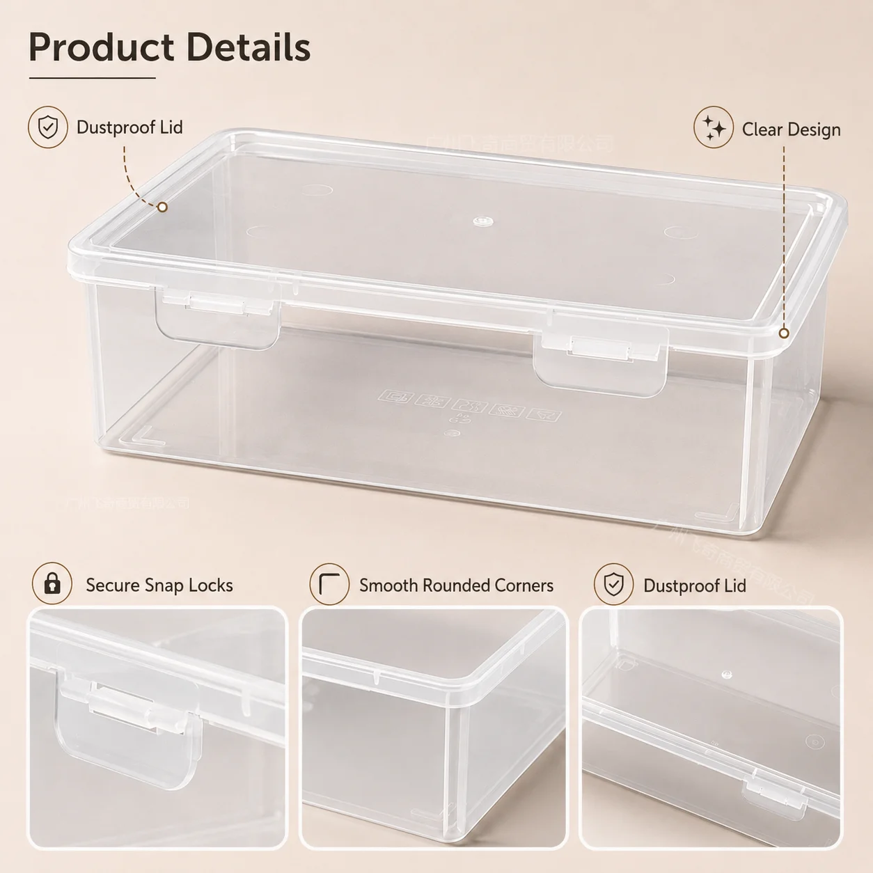 Clear Plastic Storage Boxes With Secure Lids Stackable Small… — view 7