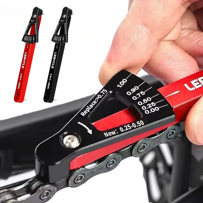 Mountain Bike Chain Measuring Ruler Wear Indicator Road Bike Chain Stretch Detection Caliper Tool Chain Measurer Links Checker
