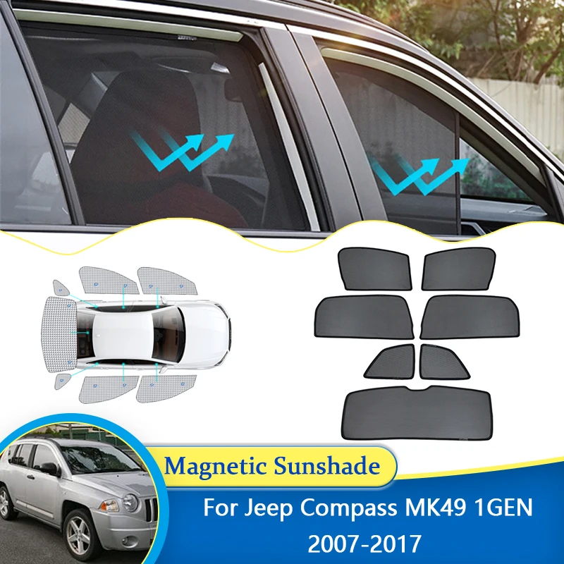 

For Jeep Compass MK49 1 GEN 2007 2008 2009 2010 2011 2012 2013 2014 2015 2016 2017 UV Protection Sunshade Magnetic Accessories