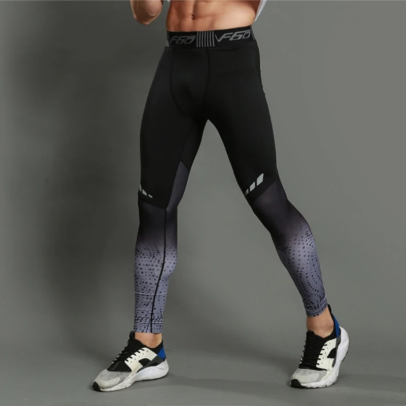 Men\'s Running Leggings Breathable Compression Pants Quick Dry Fit Sportswear Fitness Training Jogging Pants Sports Fitness Yoga