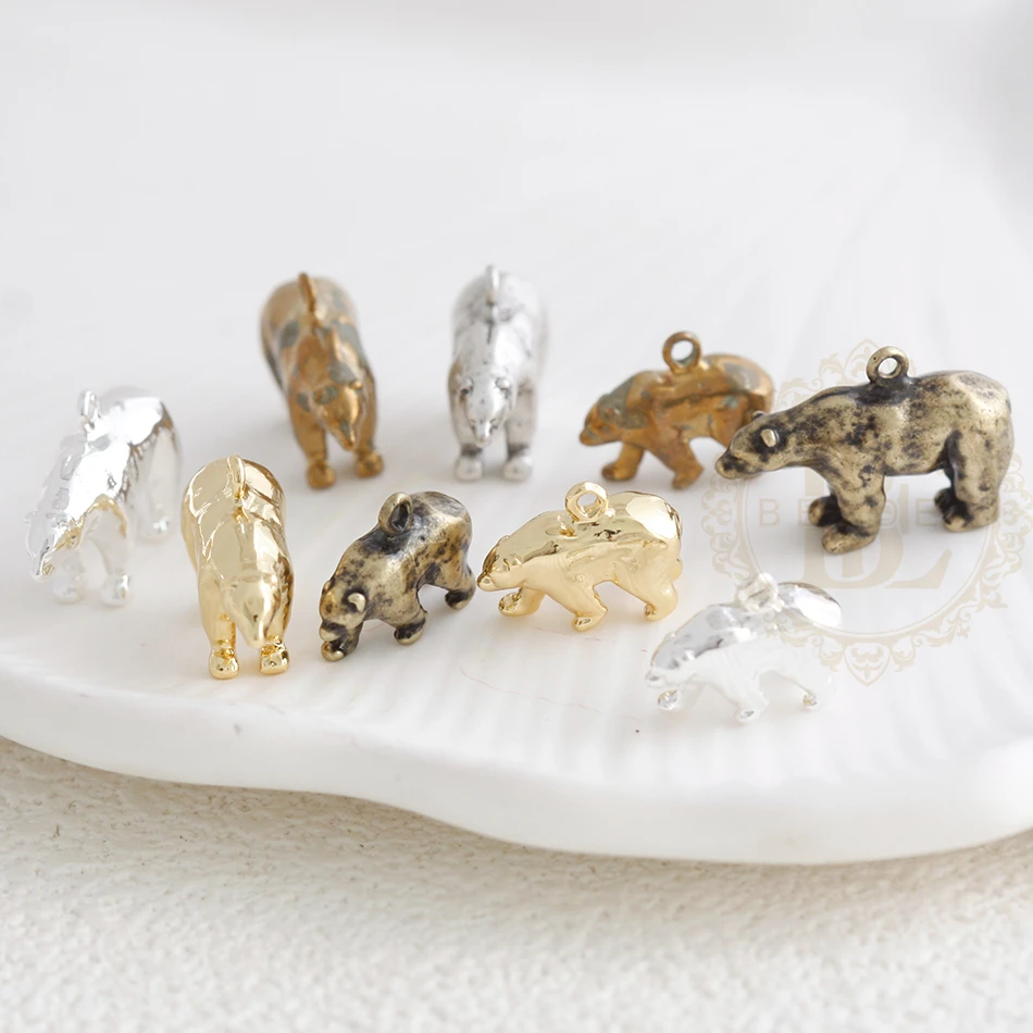 DIY Supply-One Piece Premium Plated Solid Brass Finding - Polar Bear (4920C)
