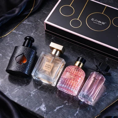 Flower Story Women's Perfume Gift Box 4PCS Eau De Parfum Fresh Floral Scent Long Lasting Fragrance Spray Dating Birthday Valentine Present For Ladies