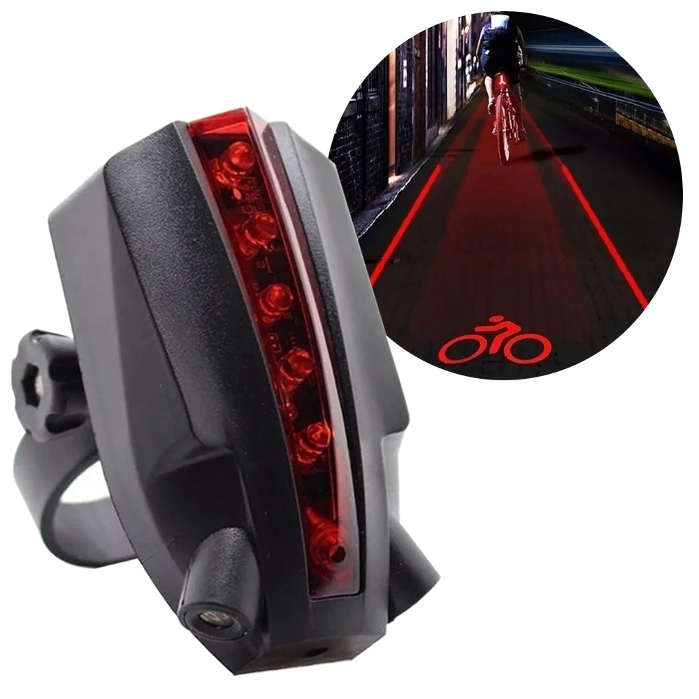 Bicycle 2 Laser Projector Red Lamp Beam and 3 LED Rear Tail Lights