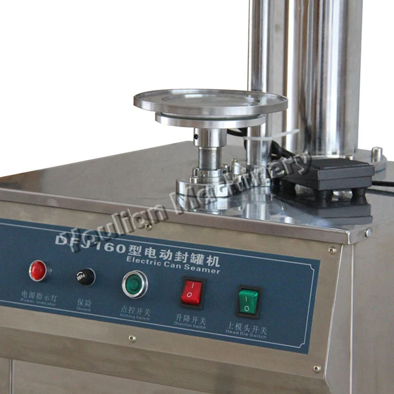 Máquina semiautomática de sellado de latas de aluminio, sellador de latas y tarros para bebidas, aceite, Soda, cerveza, atún, DFJ-160