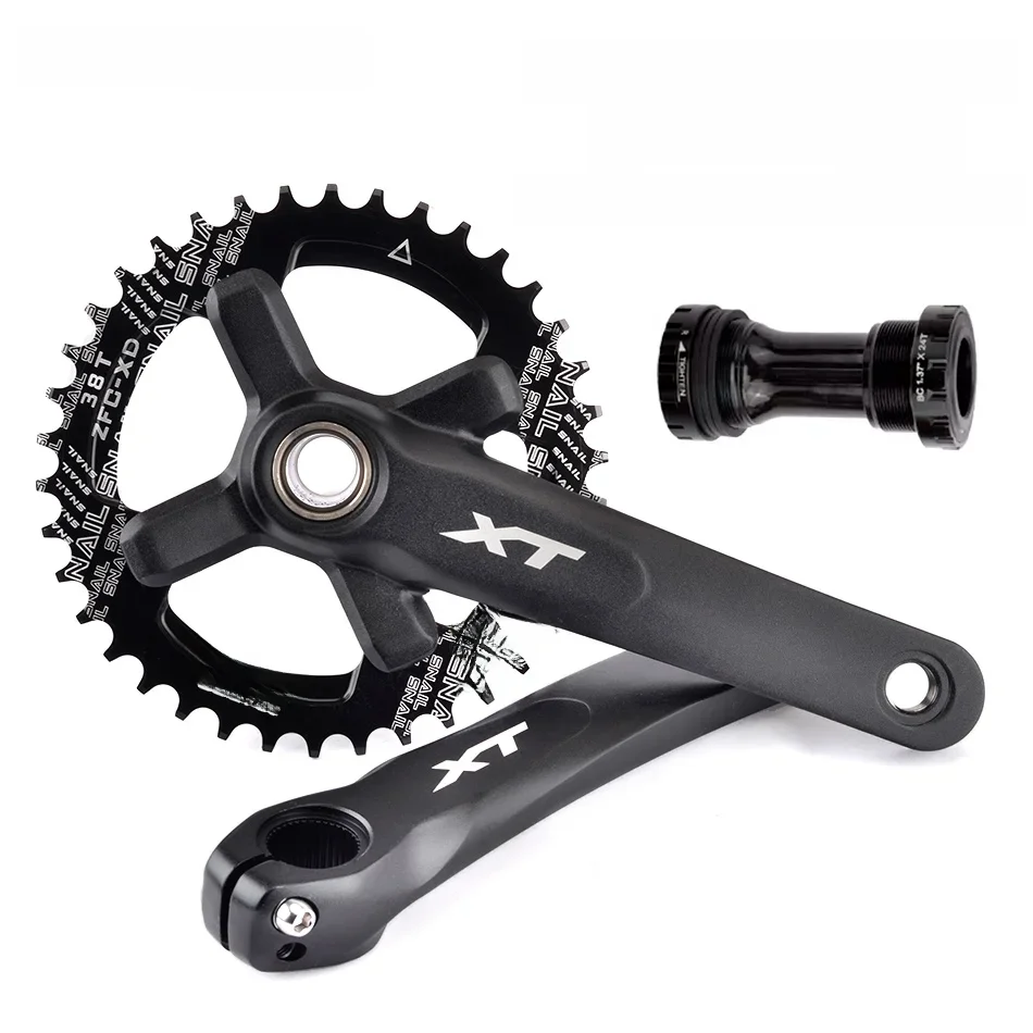 AliExpress GOLDIX XT Bicycle Crankset 104BCD MTB Bike Crank Chainring Bike 170mm 175mm Black Round Oval 32T 34T 36T