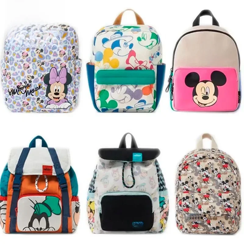 Disney dos desenhos animados mickey mouse bonito moda mochila feminina minnie lona saco de escola