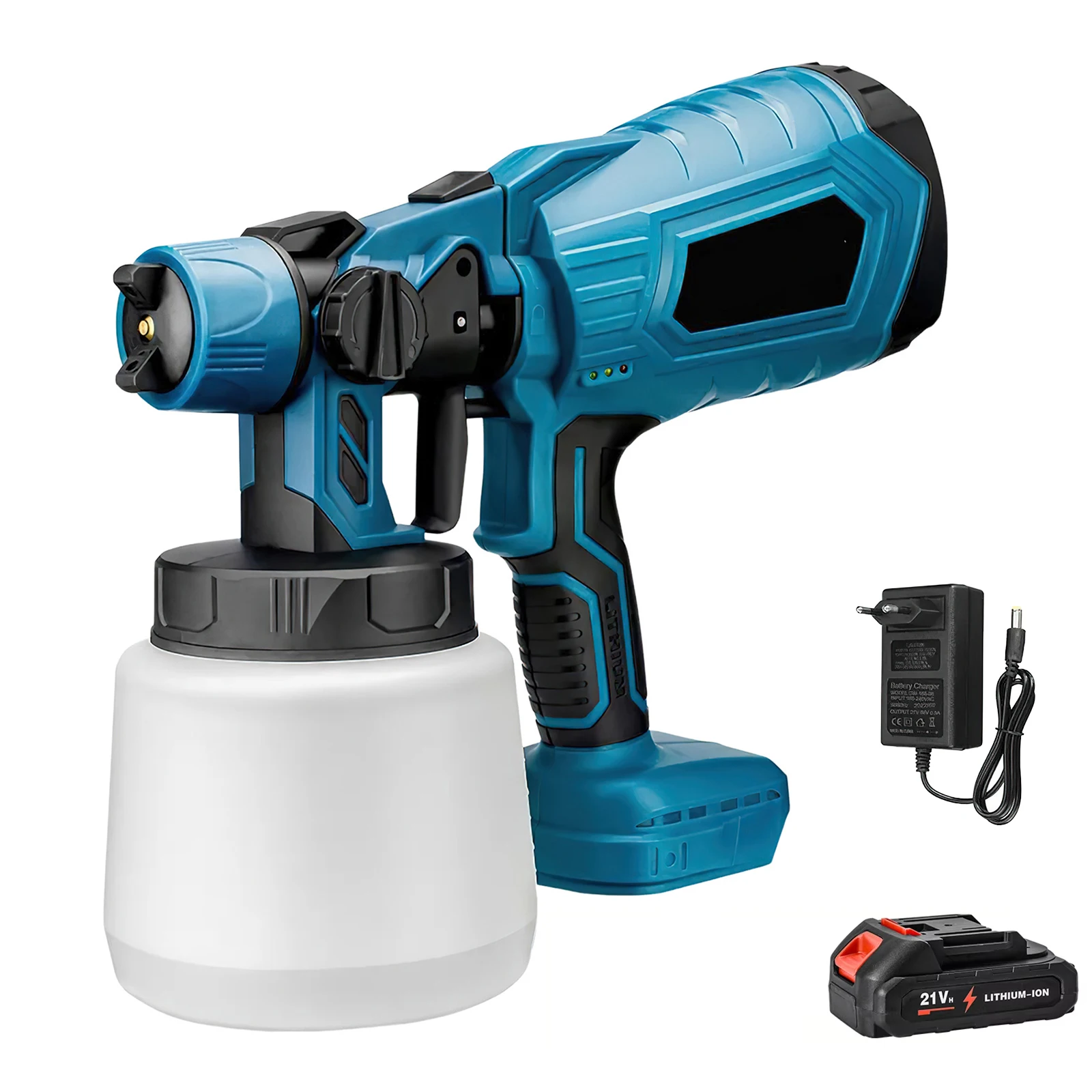 1000Ml Draadloze Elektrische Spuitpistool Draagbare Huishoudelijke Verfspuit Auto Meubelen Stalen Coating Airbrush Voor Makita 18V Batterij