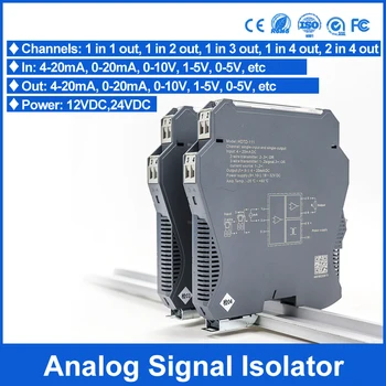 4-20mA 0-10V Signal Isolator Transmitter Signal Distributor Converter 0.1% F.S 1 in 2 out Voltage Current Converter
