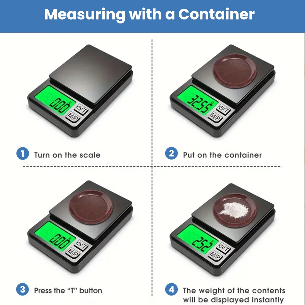 Precision Digital Pocket Scale – 1000g x 0.01g Mini Travel Scale for Food, Jewelry & Grains with Backlit LCD LA-AA108