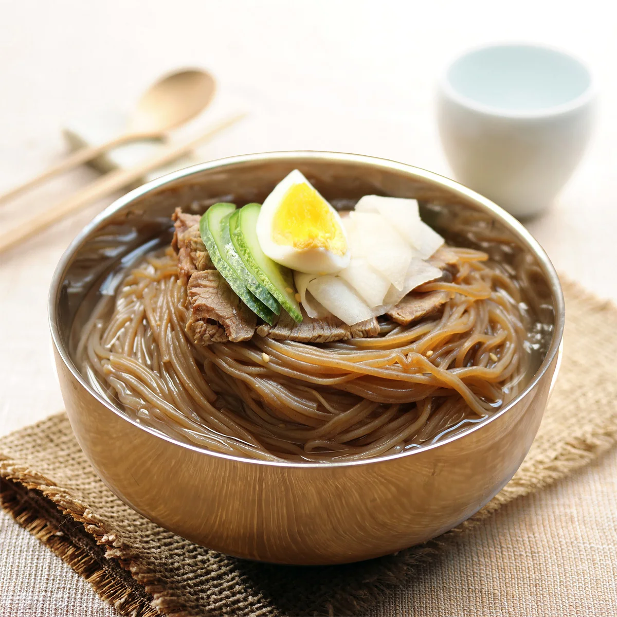 Seon-Bichan Okcheon arrowroot water cold noodles 10 serving (2Kg saris and 10 bags of broth)