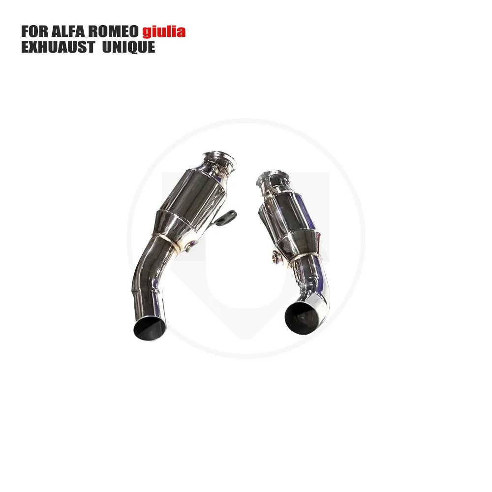 UNIQUE Exhaust System High Flow Performance Downpipe for Alfa Romeo giulia 2.9t Car Accessories With Cat Pipe