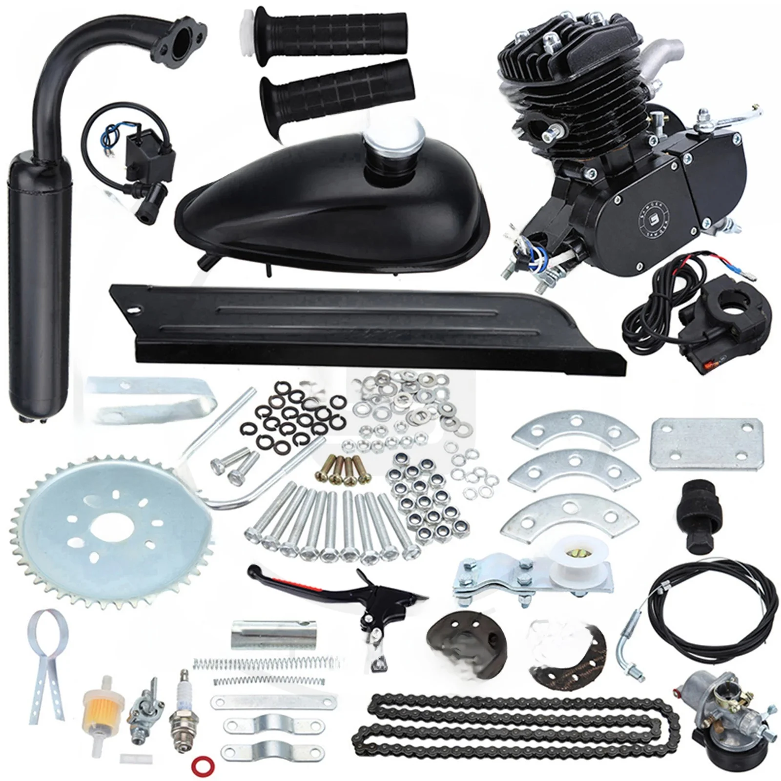 AliExpress Samger Bicycle Gas Engine Kit 50/80cc 2 Stroke For DIY Electric Bicycle Complete Engine Set Mountain Bike Gas Engine Motor Black
