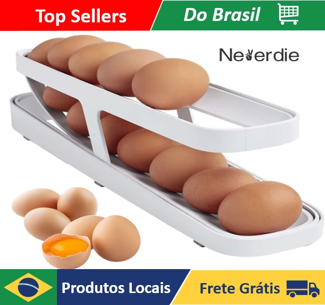 2-Floors Shelf Egg Organizer Rack for Refrigerator-Neverdie Store