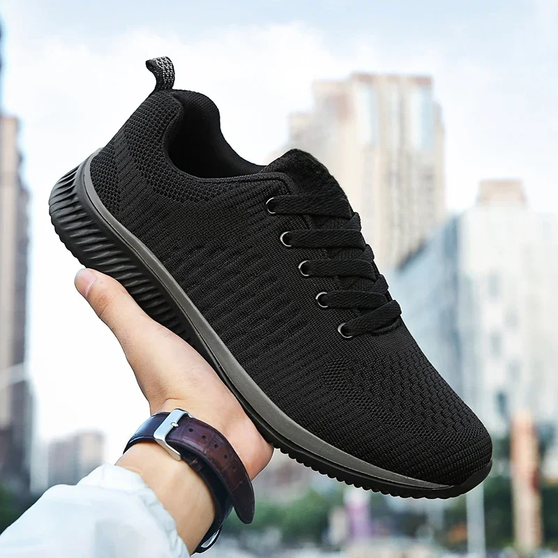 Hommes course marche tricot chaussures mode décontracté hommes baskets respirant Sport athlétique salle de Sport léger chaussures de course