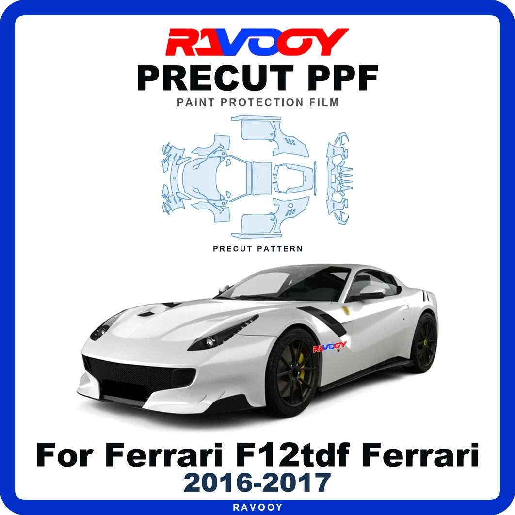 Precut PPF For Ferrari F12tdf Ferrari 2016-2017 8.5mil TPU Paint Protection Film Hood Bonnet Bumper Headlight Self-Healing Roof