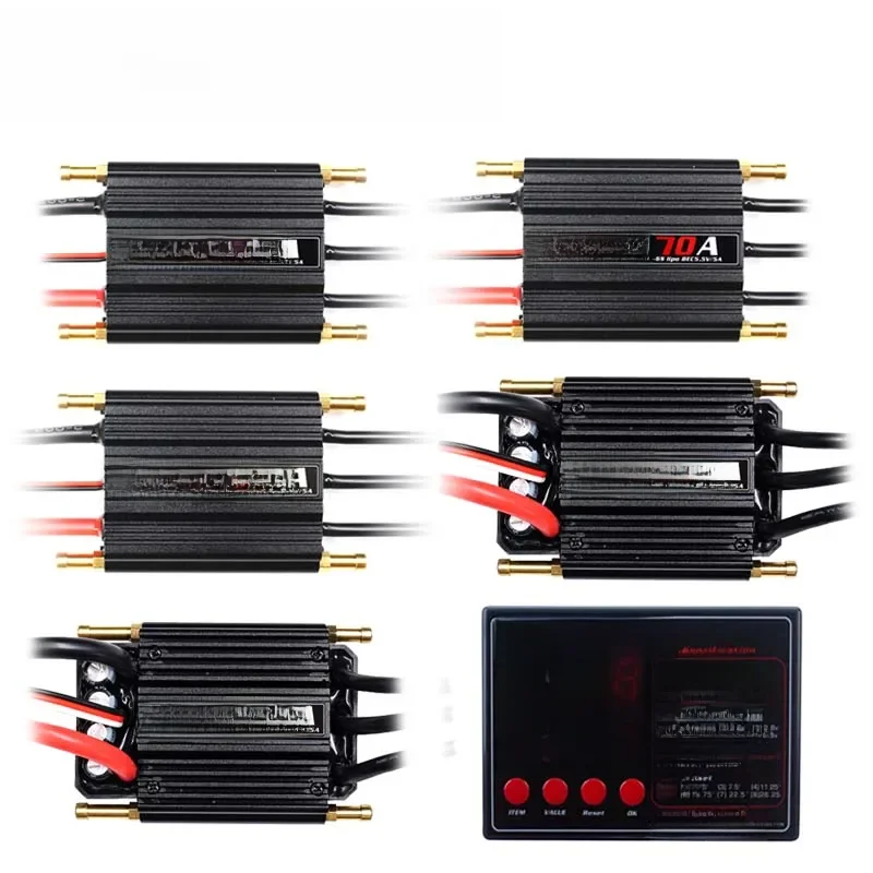 Originele Flycolor 50A 70A 90A 120A 150A Borstelloze ESC Speed Controller Progaming Kaart 2-6S Lipo BEC 5.5 V/5A voor RC Boot - afbeelding 2