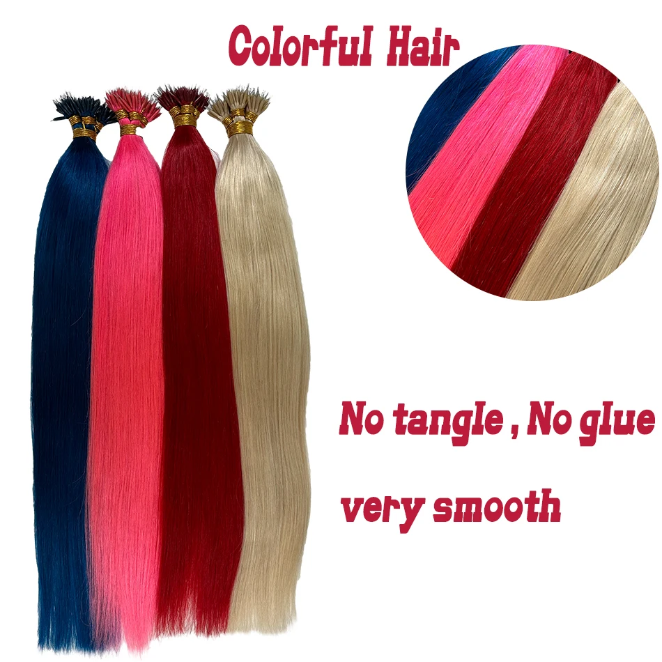 Lovevol Nano Ring Beads 100% Human Hair Extensions 50-100 Strands /Pack Thick Natural Smooth Remy Hair Full Head Any Color