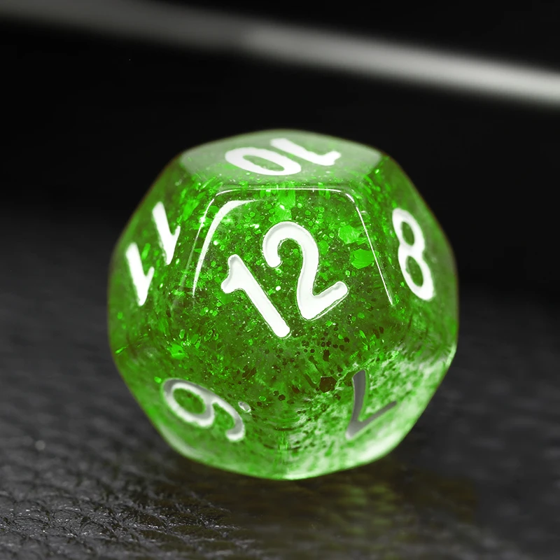 Juego de dados verdes D & D COC D4 D6 D8 D10 D % D12 D20, juegos de mesa DND RPG, 7 unidades por juego