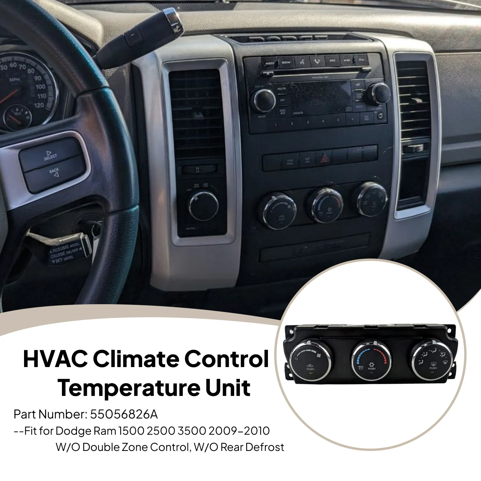 

55056826A Профессиональная запасная часть для Dodge Ram 1500 2500 3500 2009-2010 HVAC, температурный блок климат-контроля