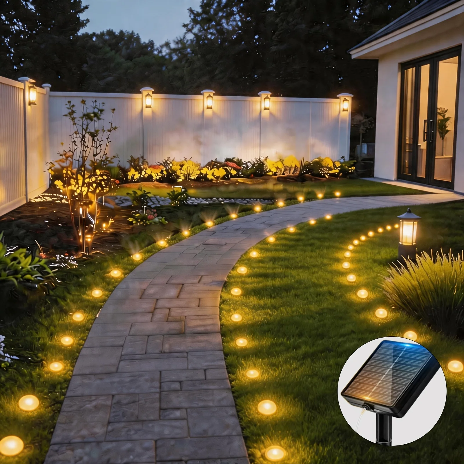 40/30/20/10LED Solar Garden Lights, 8 Modes Bubble Pathway Lights, IPX4 Outdoor Lawn Lights for Christmas Party Sidewalk Backya