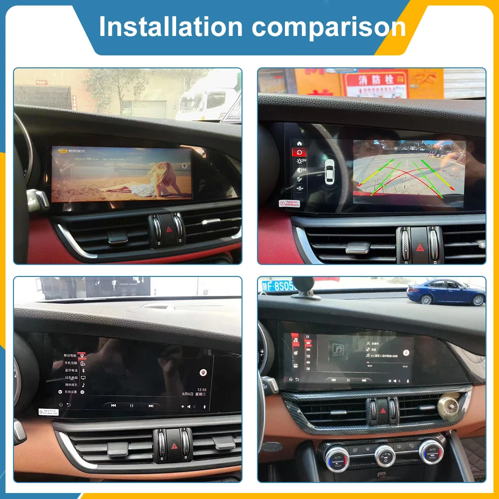 Per Alfa Romeo Giulia Stelvio 2015 - 2020 Autoradio Android ricevitore Stereo 2Din Autoradio lettore multimediale unità principale GPS Navi