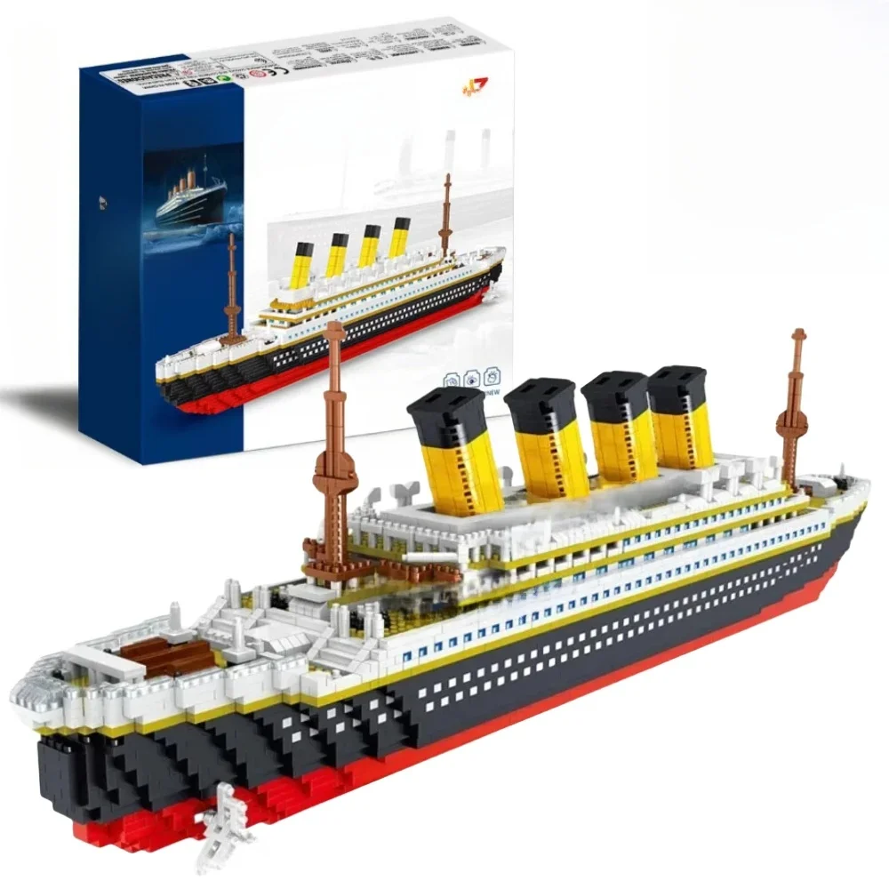 Luxe Titanic Cruiseschip Bouwstenen Monteer Model Boot Bakstenen Collectie Bouwspeelgoed voor Verjaardagscadeau voor kinderen - afbeelding 2