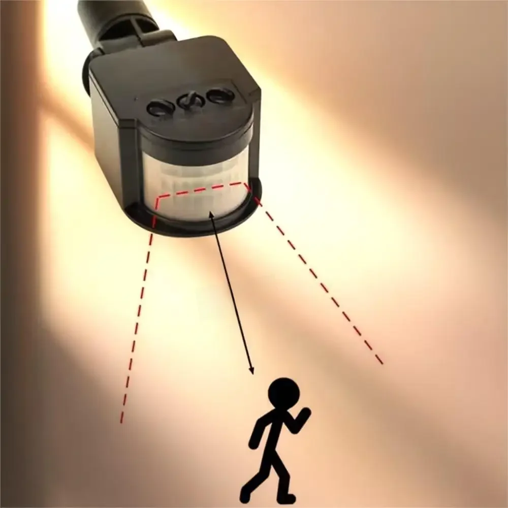 Capteur de mouvement PIR 12V 220V/110V, détecteur de mouvement infrarouge automatique, minuterie murale extérieure 24V, interrupteur d'éclairage LED