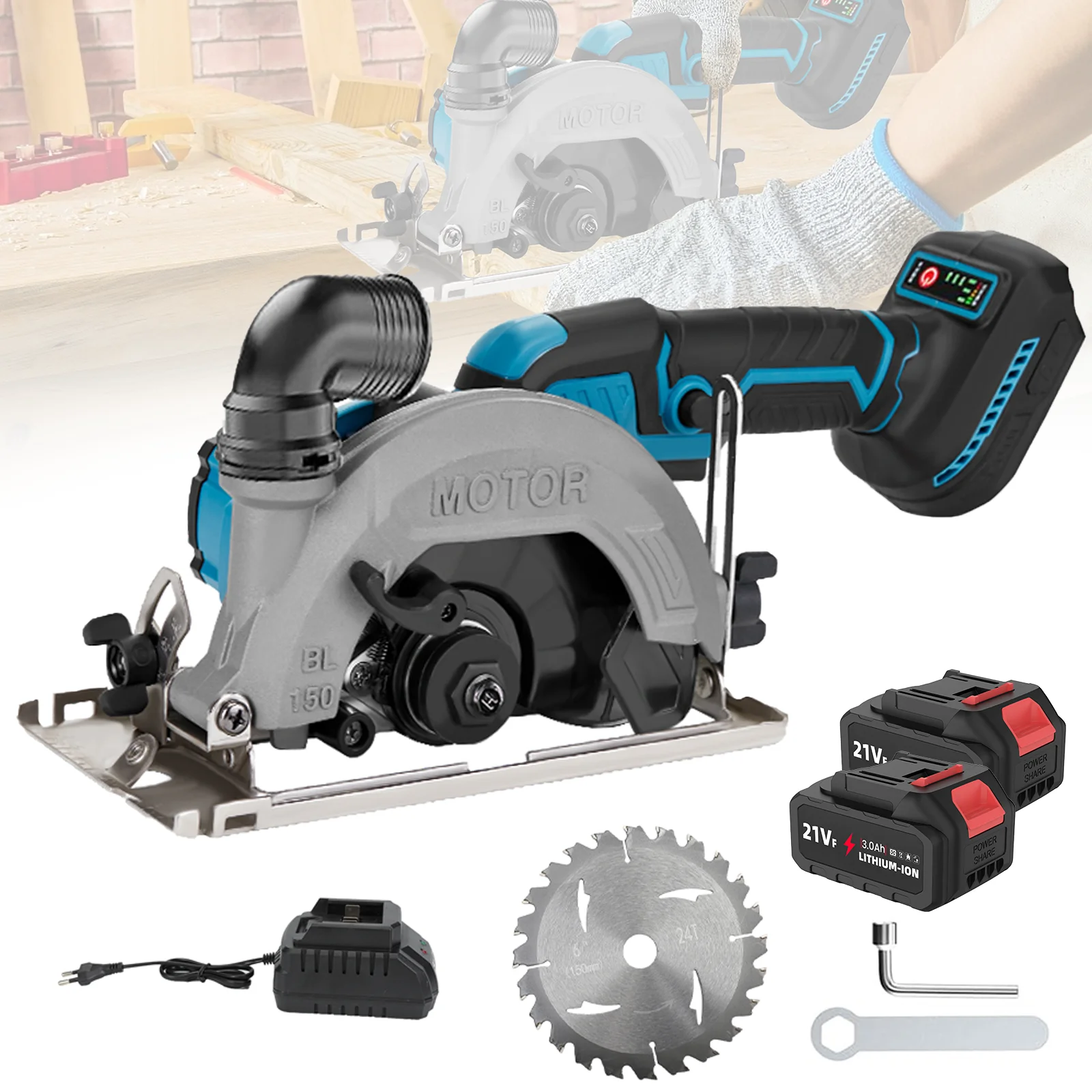 Makita – scie circulaire sans balais, électrique sans fil de 6 pouces, Machine à découper le bois réglable, scie à main pour batterie