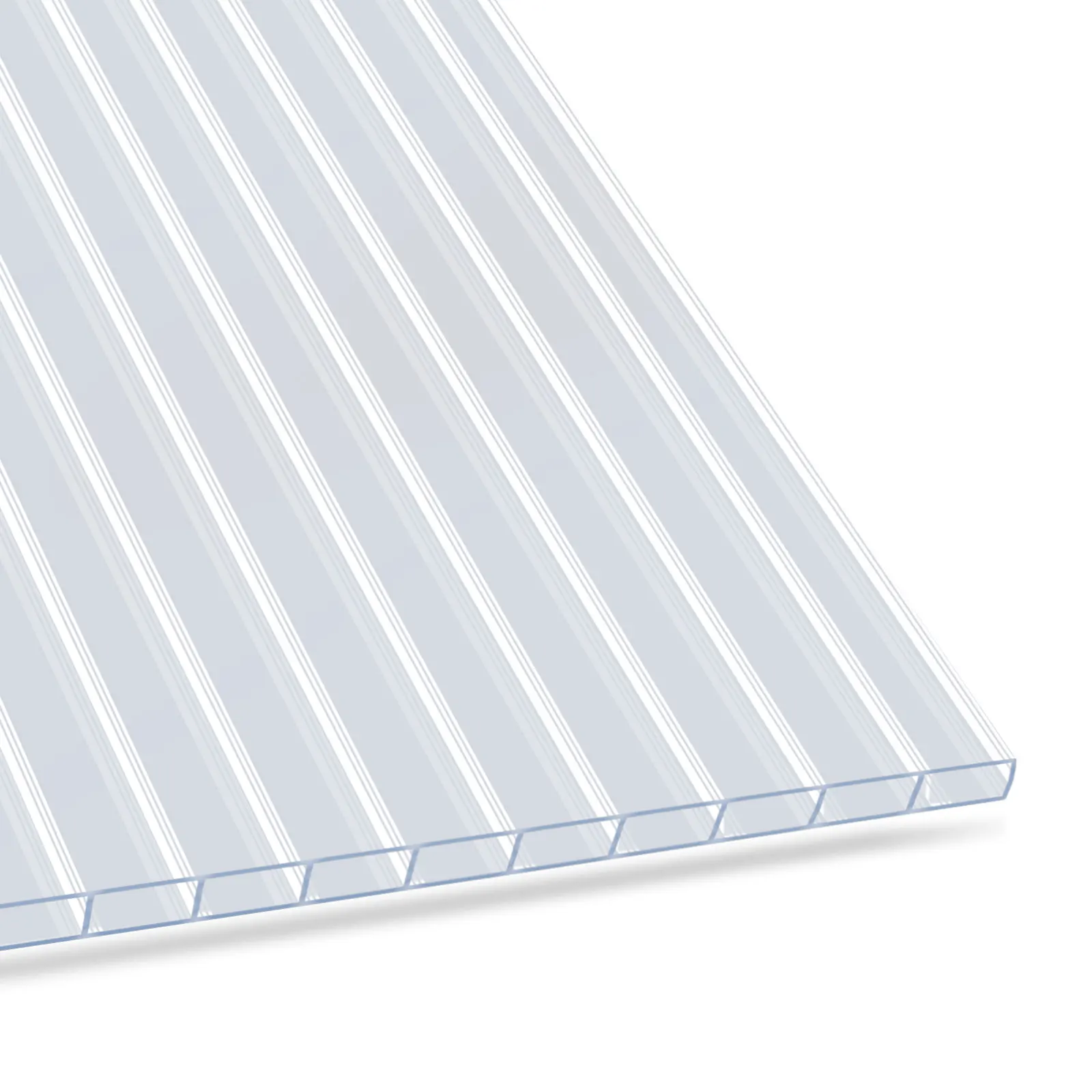 Floordirekt Doppelstegplatte Polycarbonat | 1 Stück | Hohlkammerplatte für Gewächshaus, Carport & Terrassendach | Wetterfeste Lichtplatte Schlagfest | UV-Beständig & Transparent | Verschiedene Stärken