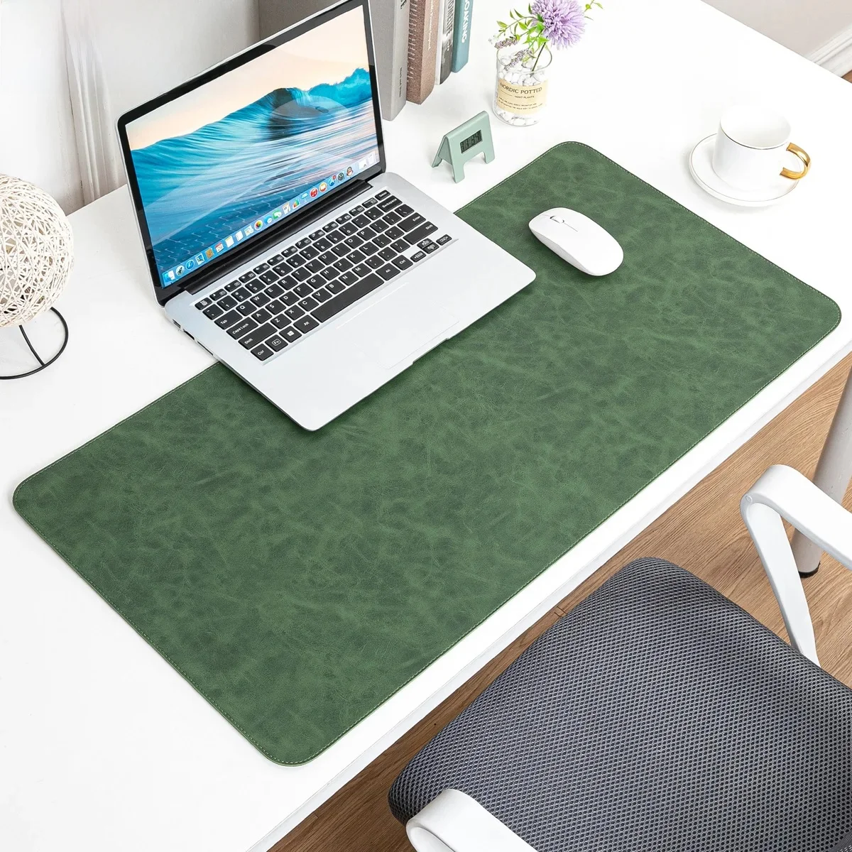 Tapis de souris en cuir Crazy Horse, tapis de bureau, tapis de table haut de gamme, tapis de souris antidérapant pour ordinateur portable, tapis de clavier, tapis de bureau
