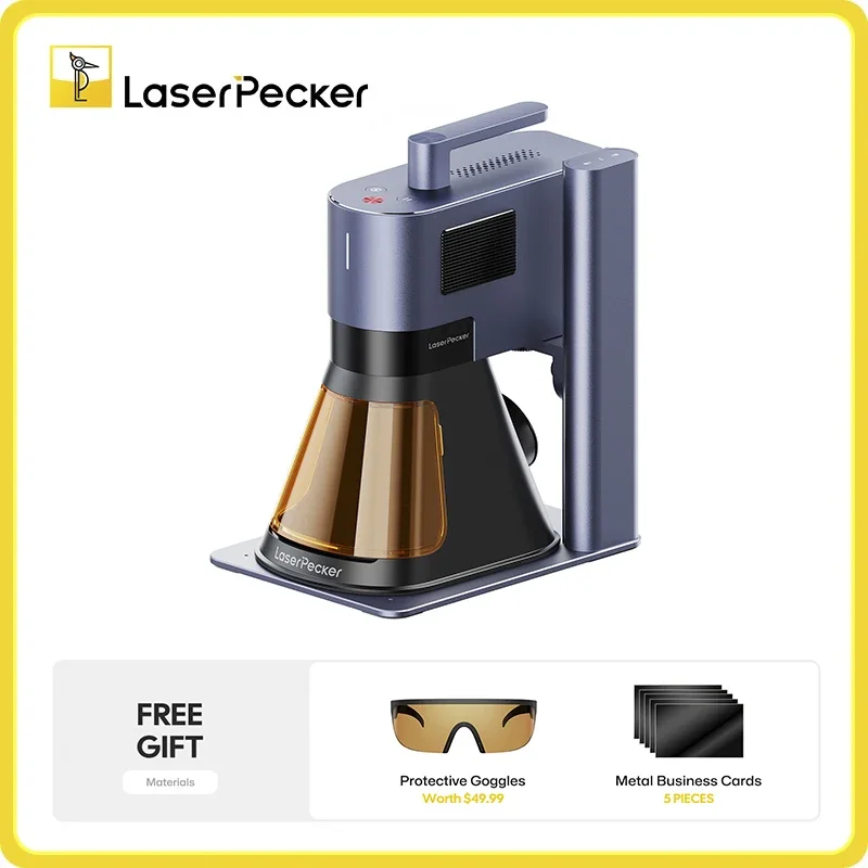 Laserpecker lp5 gravador a laser duplo 8k laser de diodo de fibra para metal plástico madeira papel couro pedra com bluetooth 5.0