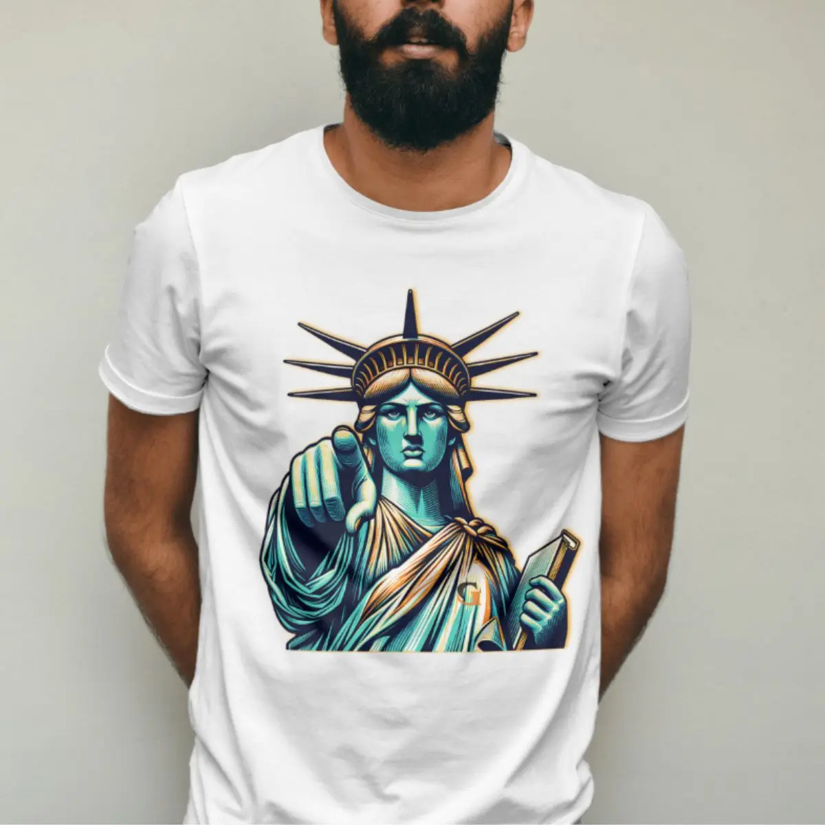 Camiseta Masculina Básica GuGi Estátua Da Liberdade Nova Iorque Camisa 100% Algodão Premium CM01-507 Camiseta Masculina Básica GuGi Estátua Da Liberdade Nova Iorque Camisa 100% Algodão Premium CM01-507