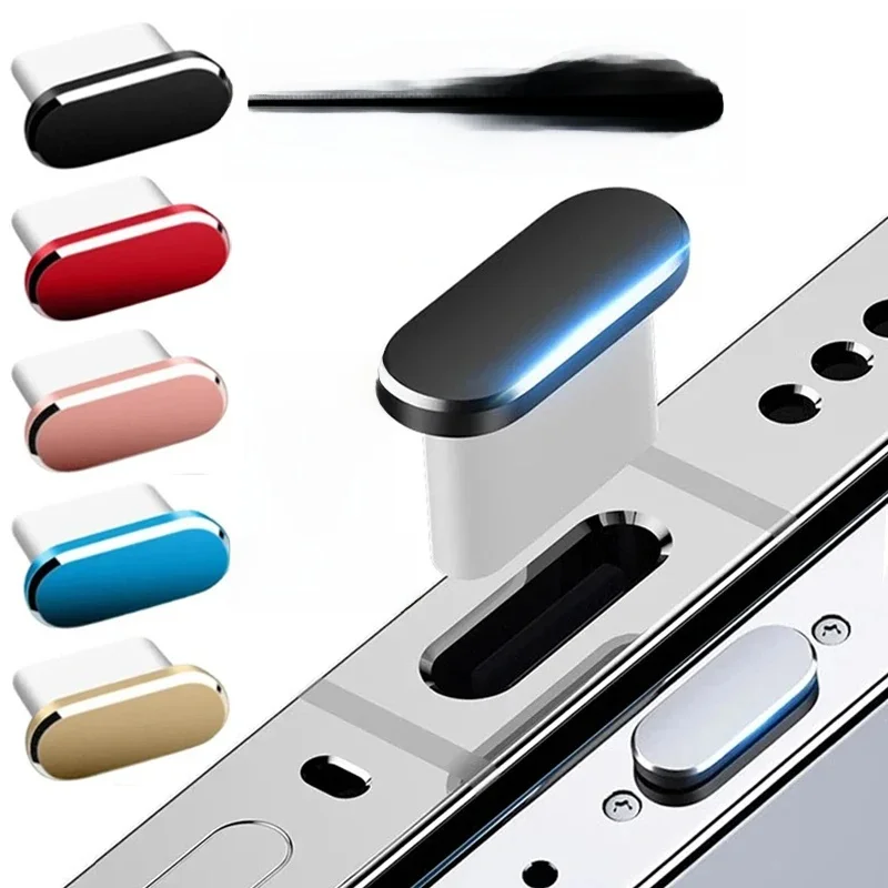 Bouchon anti-poussière en métal pour iPhone 17 Air 16 15 Plus Pro Max, 2 pièces, 16PM, Port de Charge USB Type C, bouchons de Protection pour téléphone type-c
