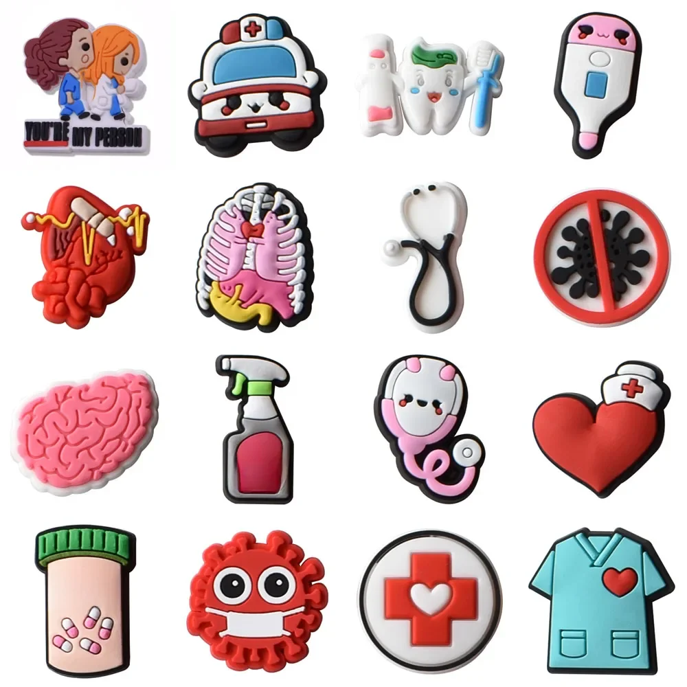 Breloques pour chaussures d'allaitement, accessoires Crocs, Badge d'infirmière, sabots, boucle, épingles pour enfants, décoration pour filles, jean, chaussures de médecin, accessoires