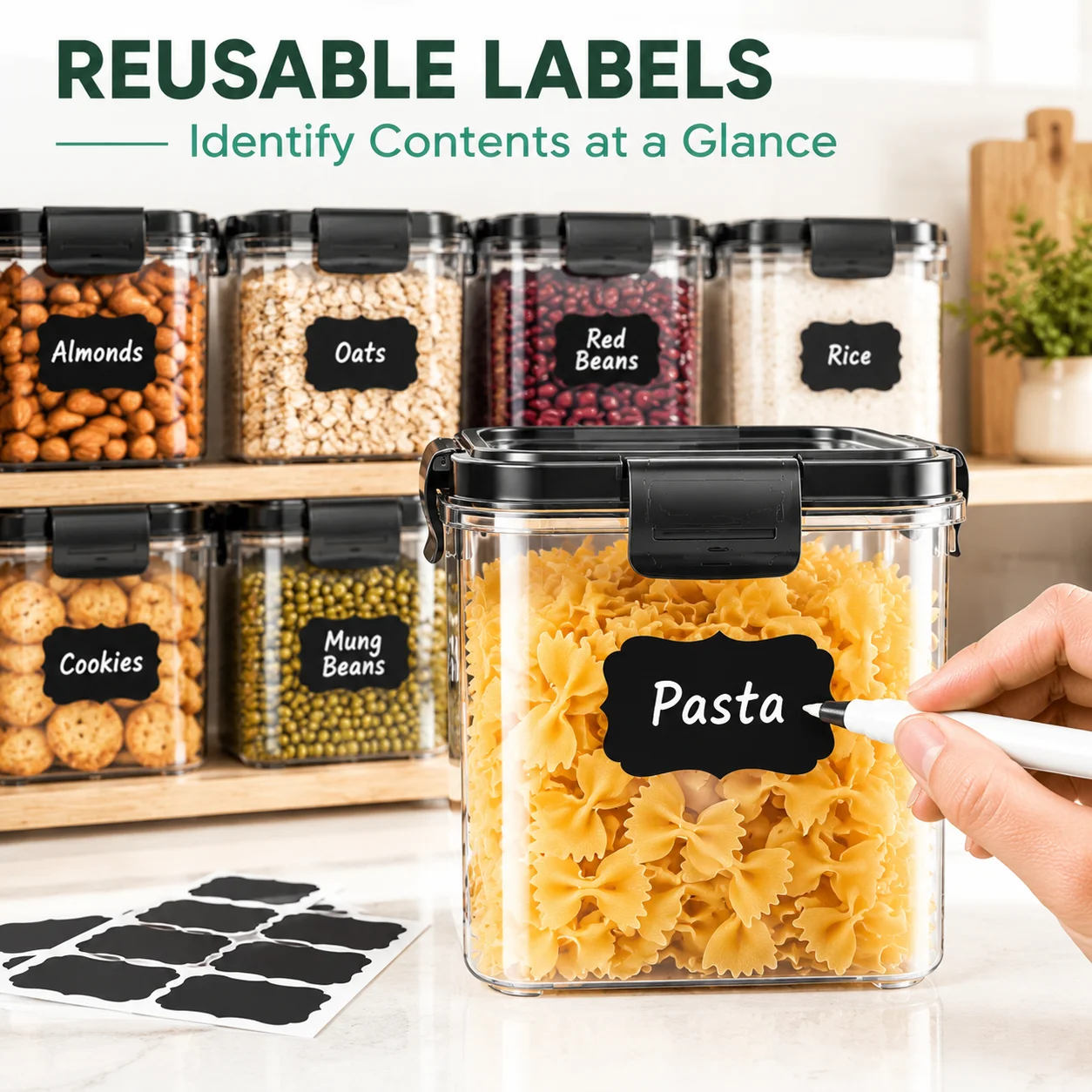 Conjunto de 6 recipientes para - Food Storage Labels avaliação e preço