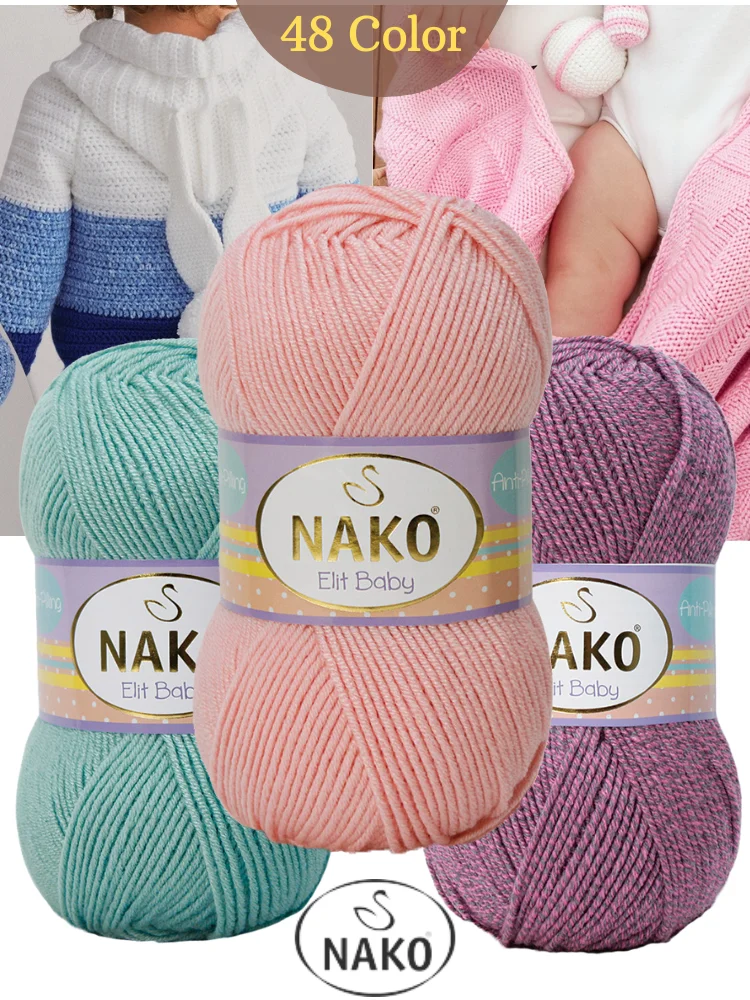 Premium Anti Pilling Acrylic Hand Knitted Yarn - 28 Color Options 250 Meters(100gr) Ball - Children Sweater - Sheep - Toys - Multicolor - Hobby -