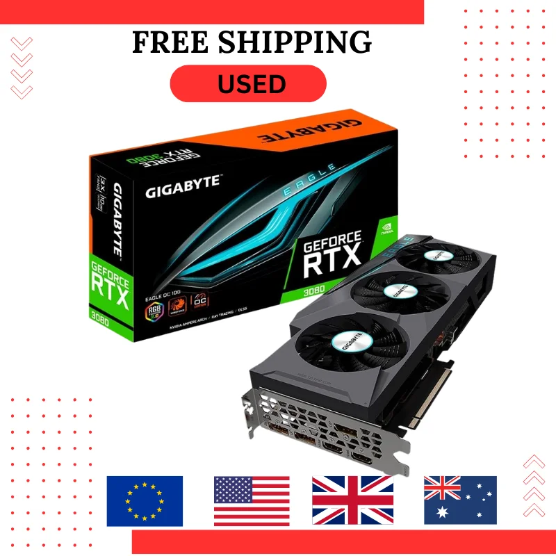 2024 جيجابايت مستعمل GeForce RTX 3080 10 جيجابايت