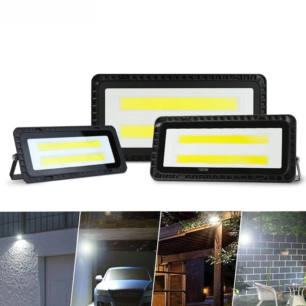 LED projecteur 50W 100W 200W IP66 220V éclairage extérieur COB projecteur projecteur étanche projecteur extérieur LED lampe de jardin