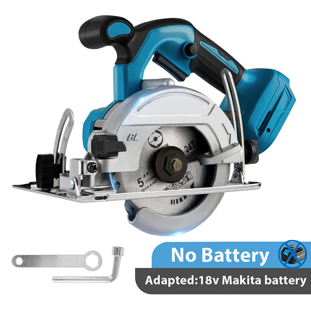 Bürstenlose elektrische Akku-Kreissäge, leistungsstarkes kabelloses Holzbearbeitungs-Schneidwerkzeug, kompatibel mit Makita 18V Akku.